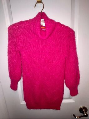 Mini Boden Hot Pink Turtleneck Sweater Dress